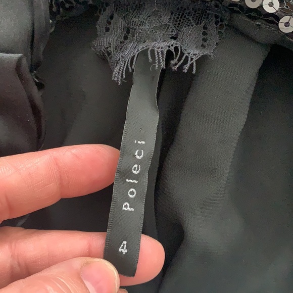 POLECI size 4 black sequined cocktail dress with bows in excellent condition - Picture 5 of 9